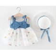 thumbnail image 5 of Styles I Love Baby Girl Sleeveless Bowknot Denim Tutu Dress with Hat 2pcs Set Princess Girl Party Dress Outfit, 5 of 6