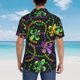 thumbnail image 4 of Fotbe Mardi Gras6 Camisa Hawaiana para Hombre Unisex – Camisa Casual de Verano con Botones de Manga Corta de Algodón y Lino,Small, 4 of 7