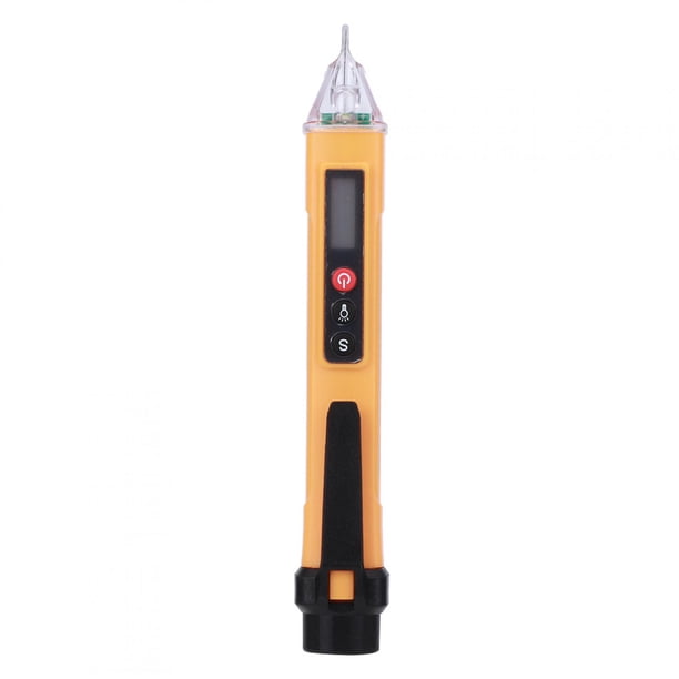 AC12?1000V Detector de Voltaje Digital Probador de Voltaje sin Contacto Tipo de Bolígrafo Probador de Circuitos Herramienta de Prueba Linterna Indicador de Batería Baja(Amarillo + Negro) Ecomeon no