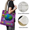 thumbnail image 3 of Wonderoos Bolso de tela con estampado de lienzo para mujer, bolsa de compras reutilizable y estética, con cremallera interior, regalo para mujer,38*45cm., 3 of 6