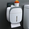 thumbnail image 2 of Double-Drawer Wall-Mounted Tissue Dispenser – Bathroom Paper Towel Rack with Hidden Storage for Small Essentials, 2 of 6