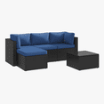 thumbnail image 6 of Clouddwell 5 Pieces Patio Furniture Set, All-Weather Wicker Rattan Patio Sectional Sofa Set with Coffee Table (Navy Blue), 6 of 6