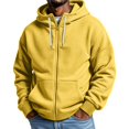 thumbnail image 2 of Waffle Hoodies for Men Full Zip Sweatshirt Long Sleeve Hooded Cardigan with Pocket Loose Fit Drawstring Athletic Jackets for Men, 2 of 5