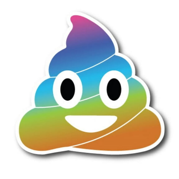 Magnet Me Up Rainbow Poop Emoticon Magnet Decal, Cute Self-Expression Decorative Magnet