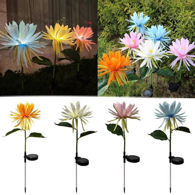 Xihbxyly Lámpara Solar Epiphyllum, Luz Led Exterior de Alta Luminosidad, Lámpara Solar Decorativa para Pasarelas, Iluminación para Jardín y Patio, Diseño Resistente Al Agua, Fácil Instalación, Ahorro