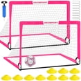 thumbnail image 1 of Juegos de porterías de fútbol para el patio trasero - 2 porterías portátiles de 5' x 3.6' para entrenamiento, red de fútbol desplegable con balón, set deportivo para juegos, 1 of 6