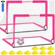 thumbnail image 1 of Juegos de porterías de fútbol para el patio trasero - 2 porterías portátiles de 5' x 3.6' para entrenamiento, red de fútbol desplegable con balón, set deportivo para juegos, 1 of 6
