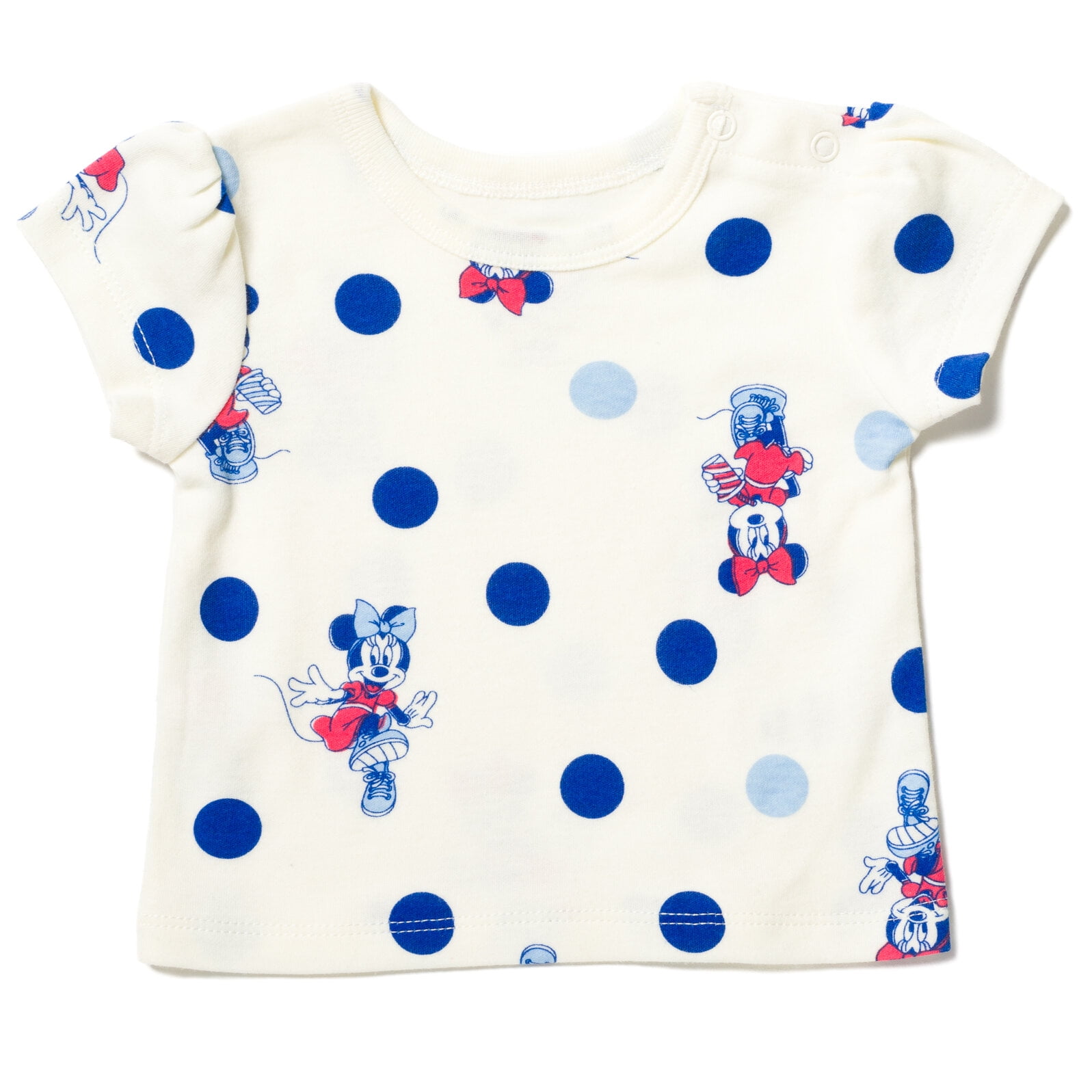 Disney Minnie Mouse Newborn Baby Girls French Terry Short Overalls and T-Shirt Newborn to Infant