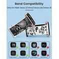 thumbnail image 3 of Wearlizer 2 Packs Floral Engraved Band Compatible with Versa 2 Bands for Women, Two-Tone Flower Soft Silicone Sport Strap for Versa/Versa 2/Versa Lite/Versa SE Smart Watch, 3 of 6