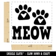 thumbnail image 2 of Meow Kitty Cat Paw Prints with Hearts Self-Inking Rubber Stamp Ink Stamper - Lime Green Ink - Small 1 Inch, 2 of 7