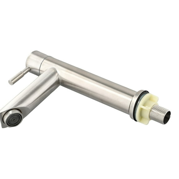 Kitchen Sink Faucet Stainless Steel Single Cold Water Sink Faucet Bathroom Counter Basin Faucet Washbasin Tap Deck Mounted Smile Home