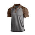 thumbnail image 2 of Fabrcox Mens Short Sleeve Polo Shirts Raglan Collared Golf Shirts Men Color Block Regular Fit Casual Gym Athletic Shirts Men Brown XL, 2 of 7