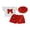 Red, variant on BemeyourBBs Toddler Baby Girl 2 Peice Skirts Set Cute Summer Fall Clothes Vintage Little Girls Short Sleeve 3D Bowknot T-Shirt Skorts Shorts Beret Hat