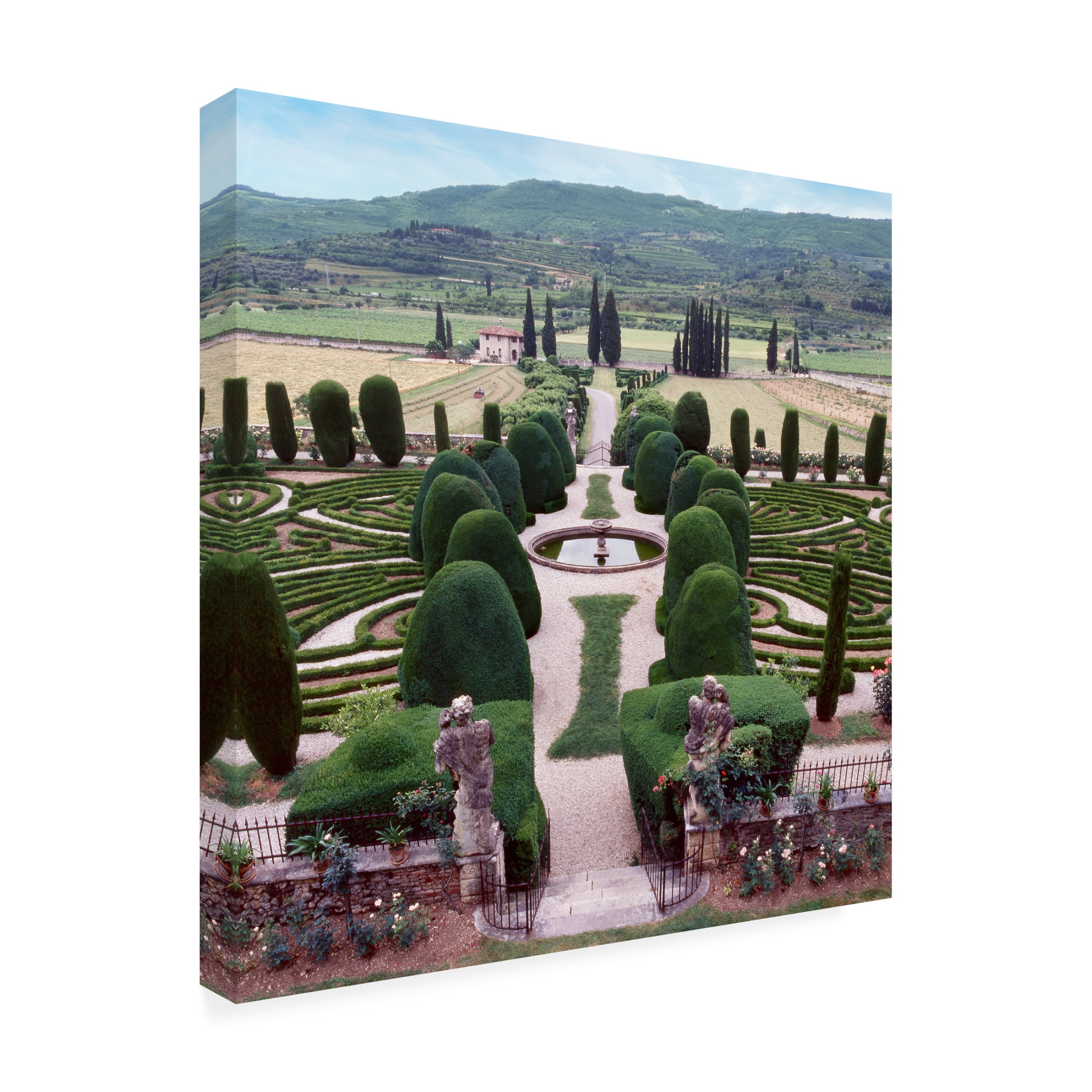Canvas Wall Art - Alan Blaustein 'Italia Gardens No. 12' Wall Art for Living Room, Bedroom, or Office Décor by Trademark Fine Art - 35 x 35 Inches
