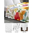 thumbnail image 6 of Leaf Flower Full Size Flat Sheet, Wrinkleproof & Fadeproof Cooling Flat Bed Sheet Only, Plant Floral Garden Leaf Spring Summer Breathable Soft Bedding Top Sheets 81 x 96 Inches, 6 of 8