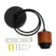 thumbnail image 3 of Lámpara colgante de madera con cable E27, estilo rústico, industrial, retro, resistente. Color nogal Negro, 3 of 9