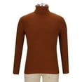 thumbnail image 4 of Yiliang Turtleneck Sweaters for Men Fall and Winter Long Sleeve Warm and Thermal Top Clothes ,Brown,2XL, 4 of 6