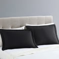 thumbnail image 2 of Mainstays Black Flange Microfiber Shams, Standard Shams, 2 Count, 2 of 5