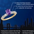 thumbnail image 2 of Gem Stone King 14K Two Tone Gold Purple Amethyst and Lab Grown Diamond Engagement Ring for Women | 2.05 Cttw | Oval 8X6MM | Gemstone February Birthstone | Size 7, 2 of 6