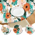 thumbnail image 4 of Pioneer Flower Floral Print Pattern Round Fitted Tablecloth with Elastic Edge,Dining Table Cover Waterproof,Outdoor Round Tablecloth for Camping,Dining,Indoor and Outdoor, 4 of 7