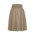 thumbnail image 5 of Mrat Workout Skirt Women Midi Skirt with Pockets Below the Knee Length Ruched Waisted Flowy Midi Skirt Boho Skirt S-100 Beige XXL, 5 of 7