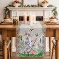 thumbnail image 2 of Table Runner 48 Inches Long for Kitchen Dining, Easter Dresser Scarf Farmhouse, Dining Table Decorations for Wedding/Parties, Farmhouse Bunny Colorful Eggs Flowers Plants 13 x 48 In, 2 of 8