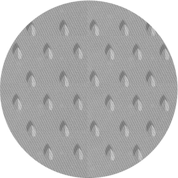 Ahgly Company Indoor Round Patterned Silver Gray Area Rugs, 3' Round