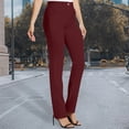 thumbnail image 4 of Women's Pants High Waisted Straight Wide Leg Baggy Pant Womens Pants Casual Comfy Pants Business Pants Holiday Pants for Women, 4 of 7