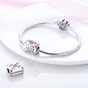 MULA 925 Sterling Silver DIY Charm AAA CZ Luggage Earth Camera Pendant fit Bracelet for Women Jewelry
