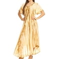 thumbnail image 3 of Sakkas Melika Tie Dye Caftan Dress - Brown - One Size, 3 of 5