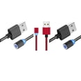 thumbnail image 2 of Para Android + Interfaz tipo C 2-en-1 Cable USB redondo LED magnético Cable de carga 2.1A a prueba de polvo Inevent DZ3765-01, 2 of 7