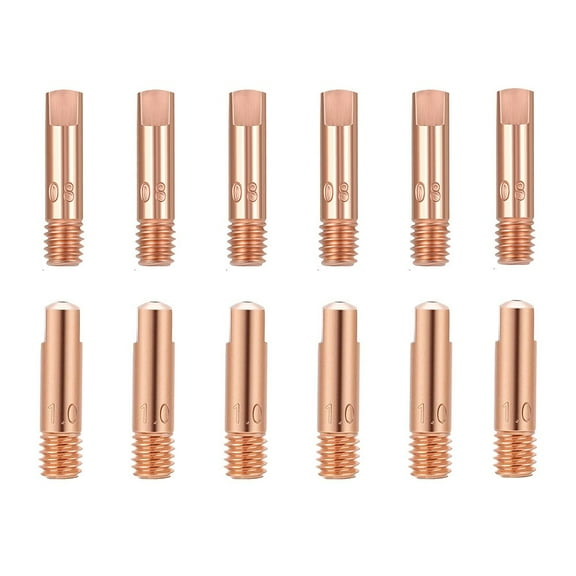 12Pcs For Mig Welding Contact Tips 0.030"/0.040'' Copper Welder Tips For 15Ak