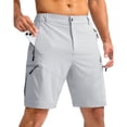 thumbnail image 4 of Nestiefly Golf Shorts for Men Lightweight Water-Resistant Flat Front Flex Solid Casual Mens Dress Shorts with Pockets Light Gray L, 4 of 4