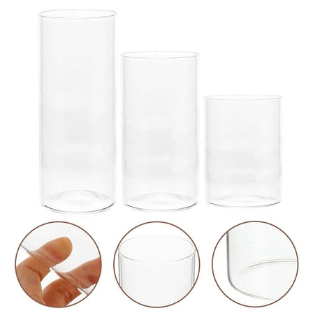 Homoyoyo Transparent Glass Candle Holder Cylinder for Home Decor and Party Decoration Use