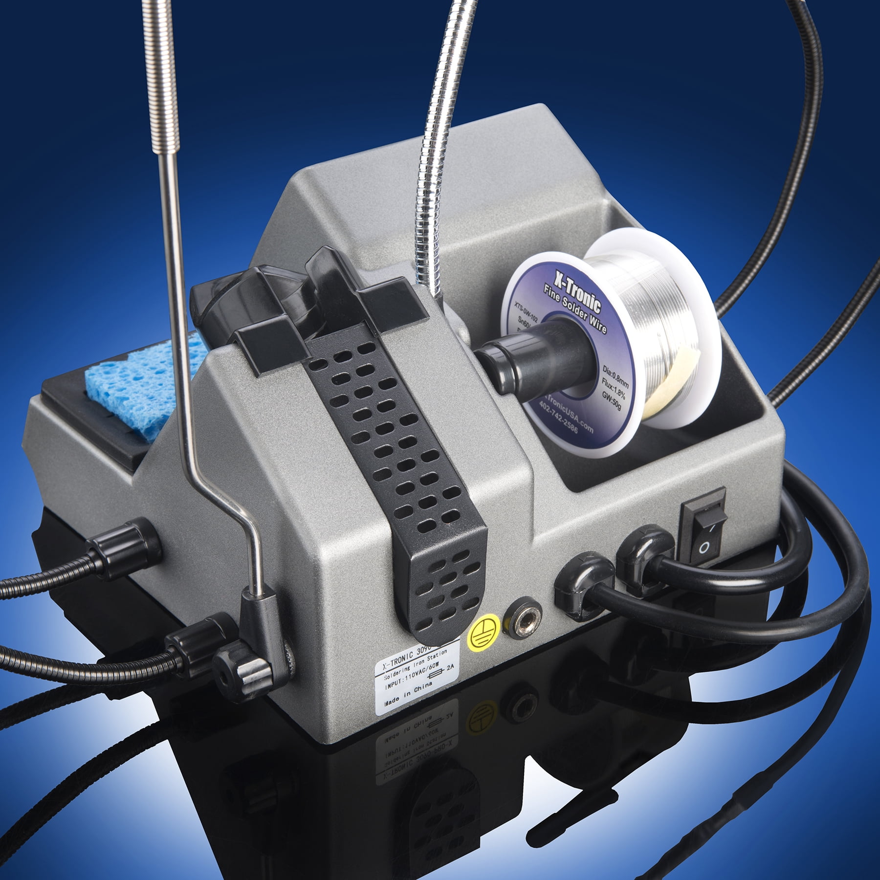 X-Tronic 3090-PRO-X 75 W Soldering Iron Station w/ Accessories, Adjustable Sleep & Temp Presets, C/F & More