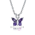 thumbnail image 4 of Bling Jewelry Womens Mini Purple CZ Butterfly Pendant Necklace Rose Gold Sterling Silver for Teens, 4 of 7