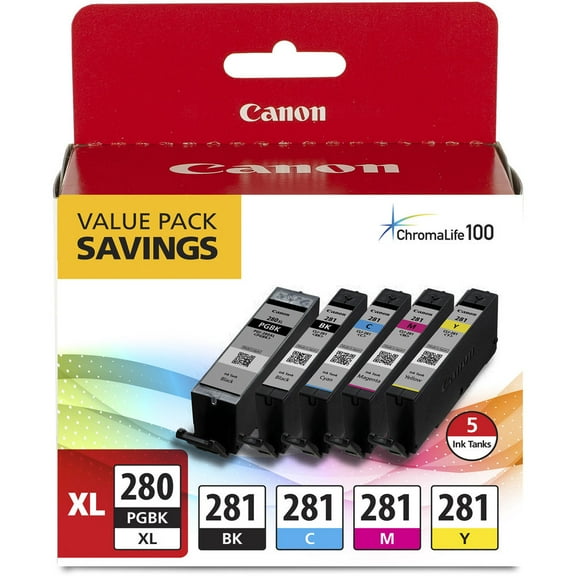 Canon Genuine Black, Cyan, Magenta and Yellow Inkjet Cartridges