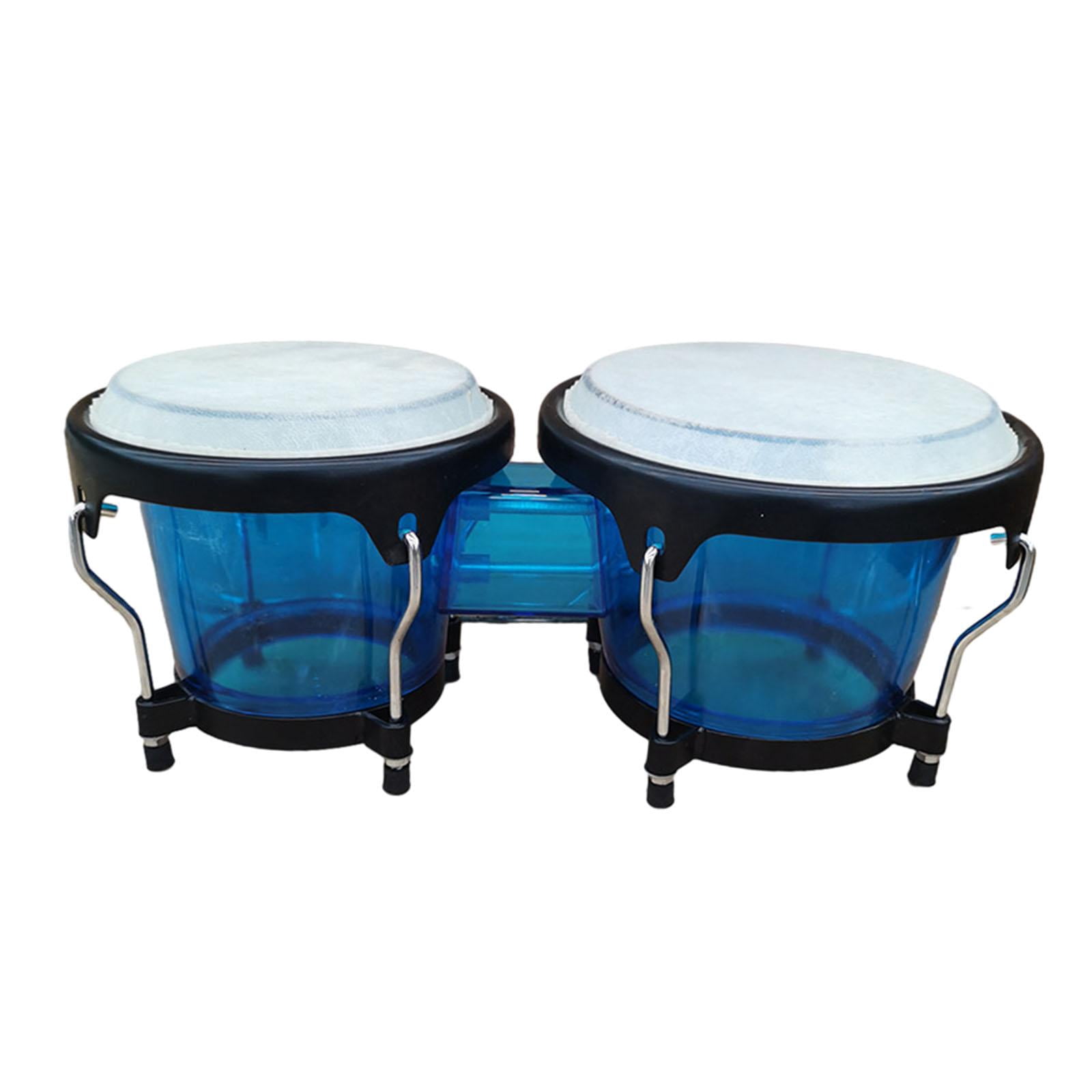 LeeQinersw Bongo Drum Set Music Instruments Educational African Drum 6'' and 7 '' for Gifts Blue