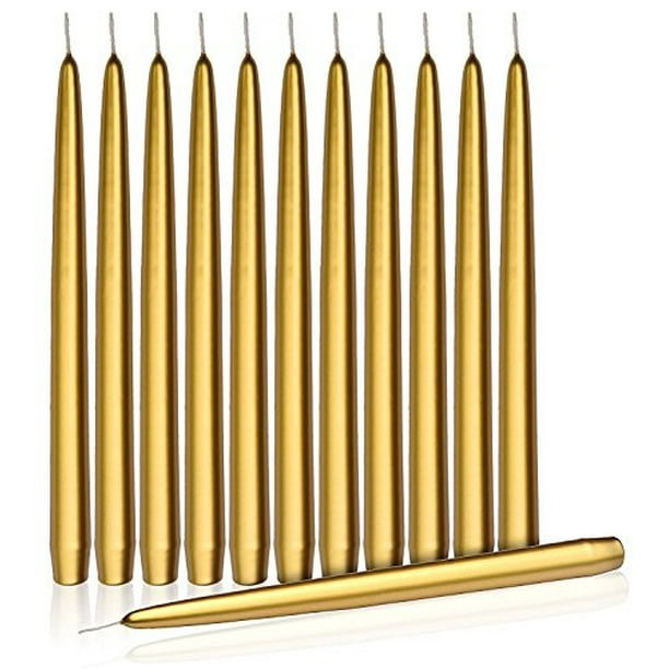 Dripless Taper Candles 8" Inch Tall Wedding Dinner Candle Set Of 12