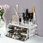Ktaxon Jewelry Cosmetic Makeup Organizer Case Display Holder w/ 3 Drawer Box Storage