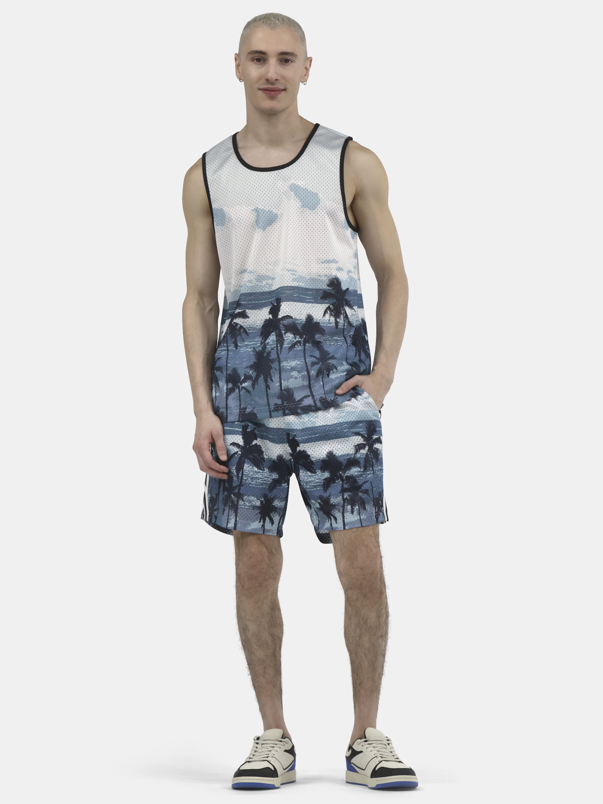 No Boundaries Men's & Big Men's Solid and Printed Mesh Tank Top, Sizes XS-5XL