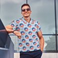 thumbnail image 4 of Fotbe Donut with the USA Fag Camiseta Polo de Golf para Hombre con Estampado – Camisa Deportiva Transpirable con Cuello Abotonado-Medium, 4 of 6