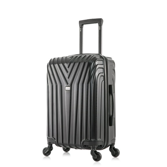 InUSA Vasty 20" Hardside Lightweight Luggage with Spinner Wheels, Handle, and Trolley, Black
