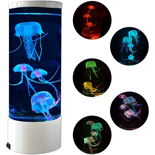 Jellyfish Lava Lamp MultiColor Changing Aquarium Night Light with 5