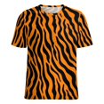 thumbnail image 5 of Animal Print Patterns Womens Tops Women's Fashion Casual Short Sleeve Flower Print Round Neck Pullover Top Blouse, 5 of 6
