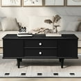 thumbnail image 6 of MDQMD 47.2'' Black Coffee Table with Storage Drawers for Living Room,Center Table with Solid Wood Legs& Metal Handle for Home, 6 of 8