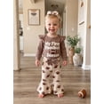 thumbnail image 3 of Cjfdfy Newborn Baby Girl Game Day Outfit Football Embroidery Long Sleeve Romper And Flared Pants Headband 3Pcs Infant Cute My First Football Season Fall Winter Clothes 0-18M, 3 of 9