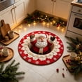 thumbnail image 4 of AZXY Christmas Decorations 3D Santa Round Rug, Visual Illusion Crystal Velvet Floor Mat, Holiday Circular Area Rug for Entryway Living Room Bedroom Indoor Xmas Home Party Tabletop Decor, 4 of 6