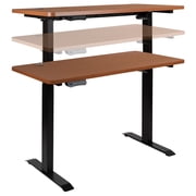 Flash Furniture Tanner Electric Height Adjustable Standing Desk - Table Top 48 Wide - 24 Deep (Mahogany)