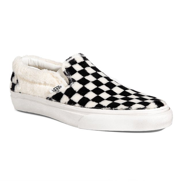 Vans Classic Slip On Sherpa Checkerboard Men's Skate Shoes Size 7.5